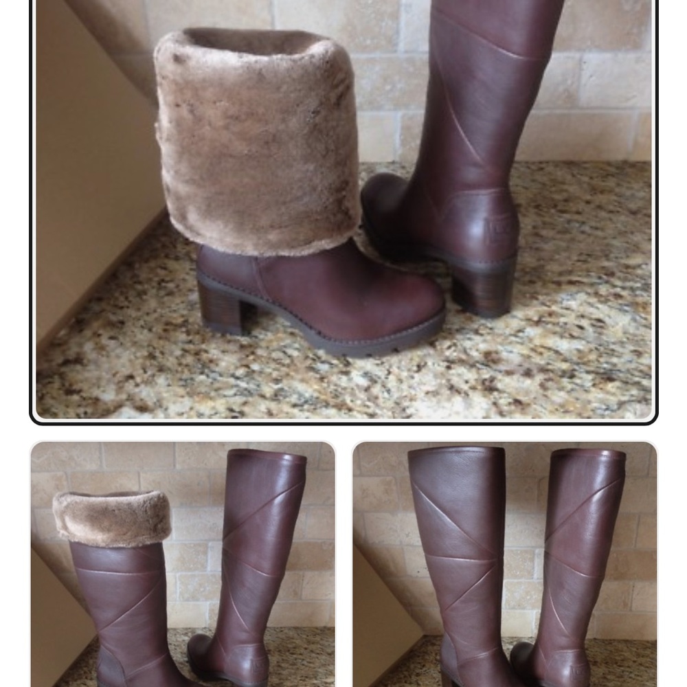 Ugg Avery Chocolate Fur-Lined Winter Boots